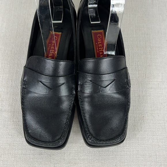Vintage Cole Haan Leather Penny Loafer Womens Size 6.5 B Black Slip On Brazil - Picture 3 of 11